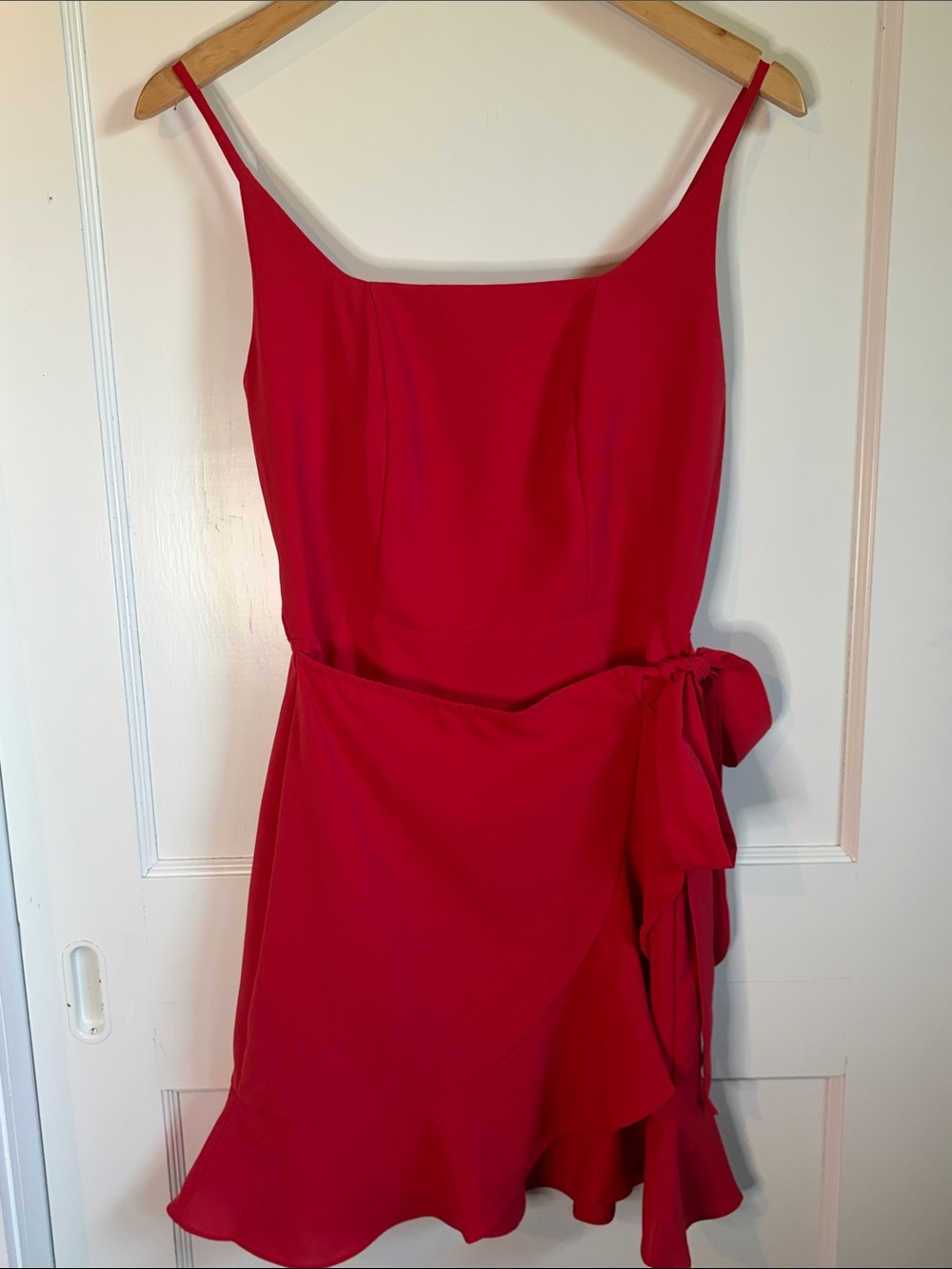 Sleeveless Red Mini Dress with Side Tie